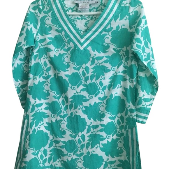 GRETCHEN SCOTT Designs Women's Size XXS SHRIMP Printed Cotton Top 3/4 Sleeve - Picture 1 of 5